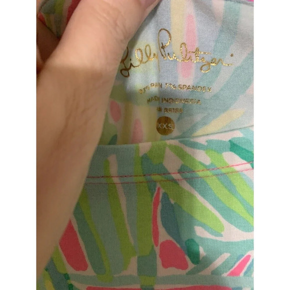 Lilly Pulitzer UPF 50 Tropical Storm Pink Green Palm Print Sophie Dress XXS - Picture 7 of 10